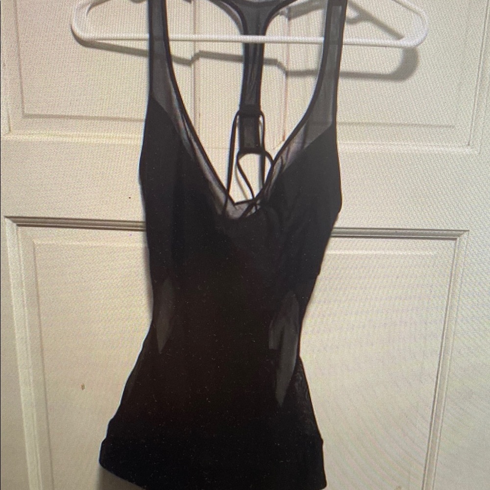lululemon athletica Black Mesh One-Piece Swimsuit